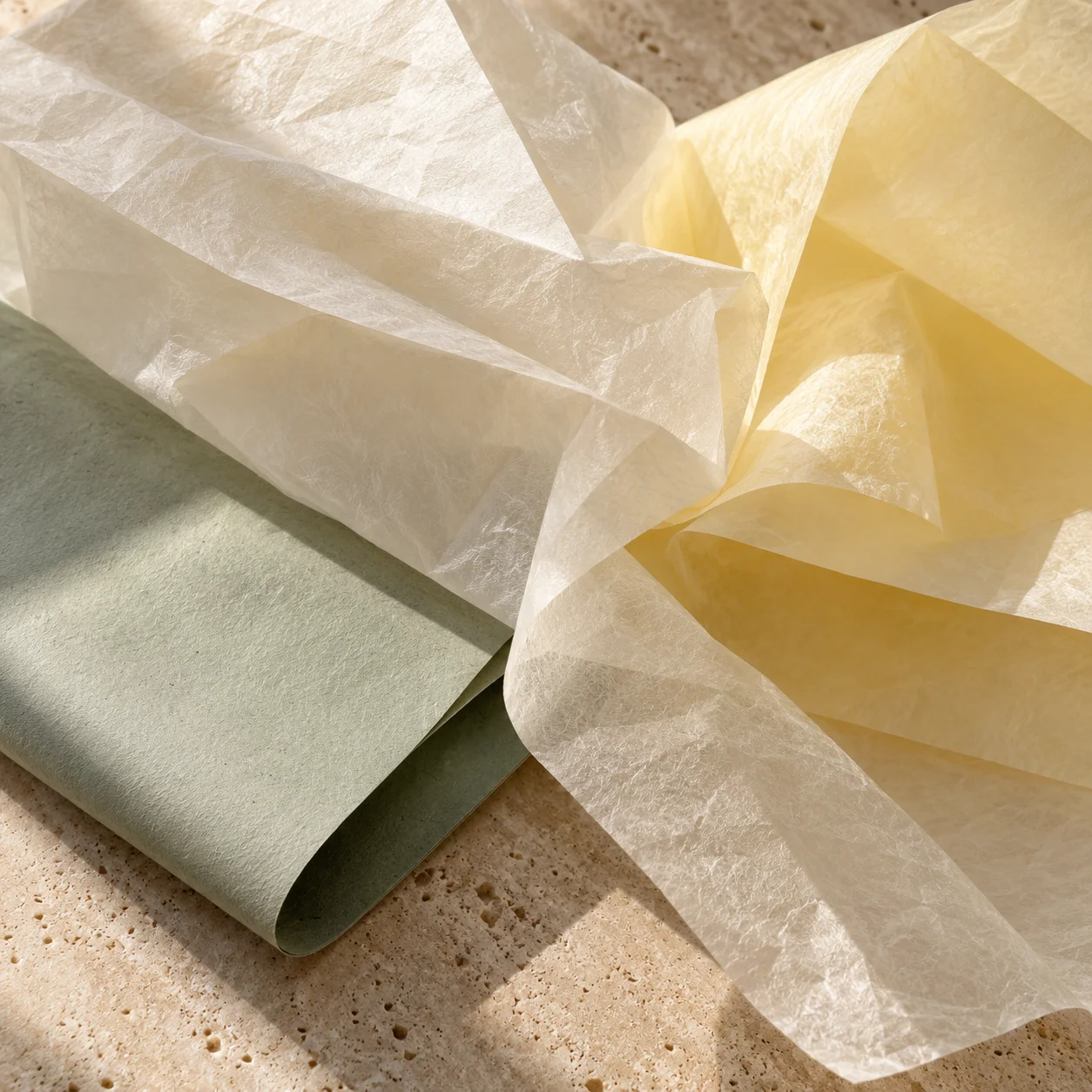 Concept of layered translucent wrapping papers